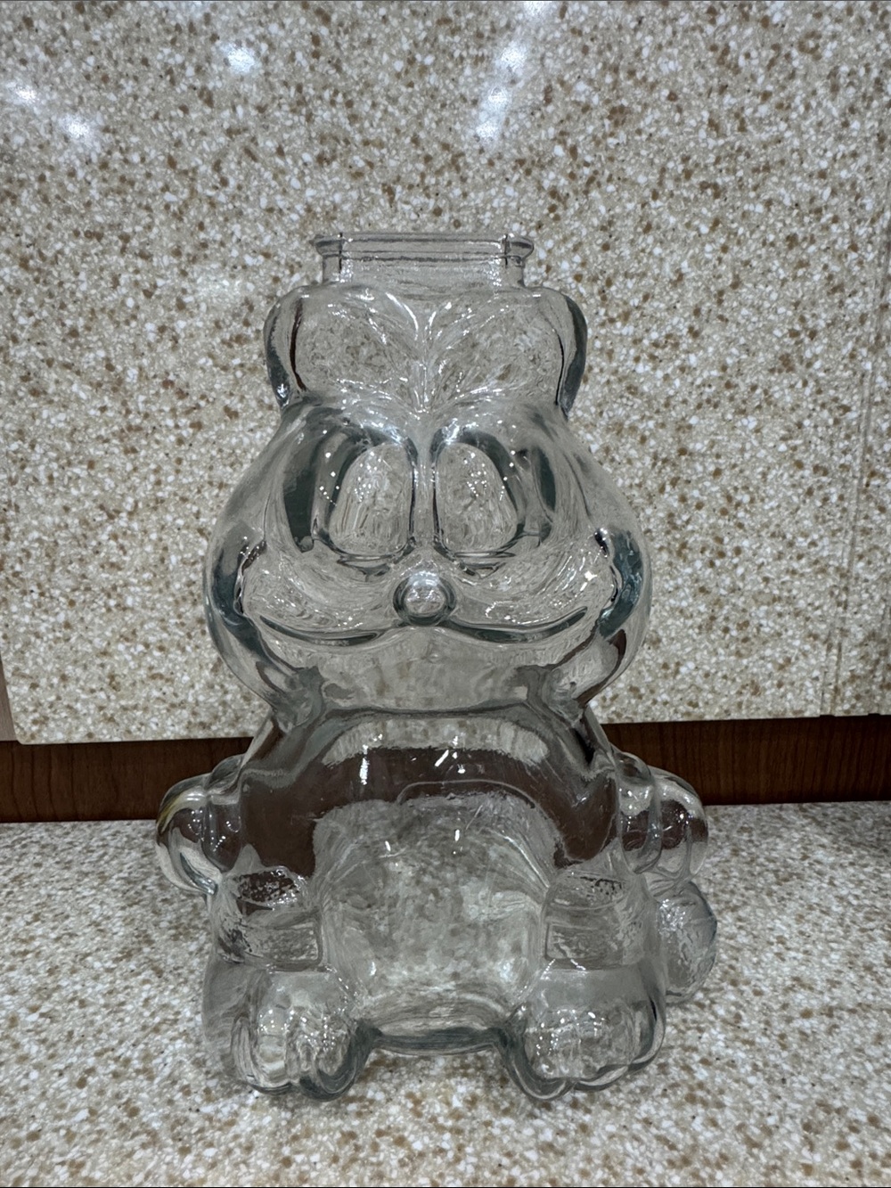 Clear Glass 1978 Garfield Cat Bank